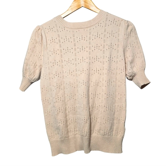 Cream Puff Short Sleeve Cottagecore Knit Sweater - Picture 6 of 8